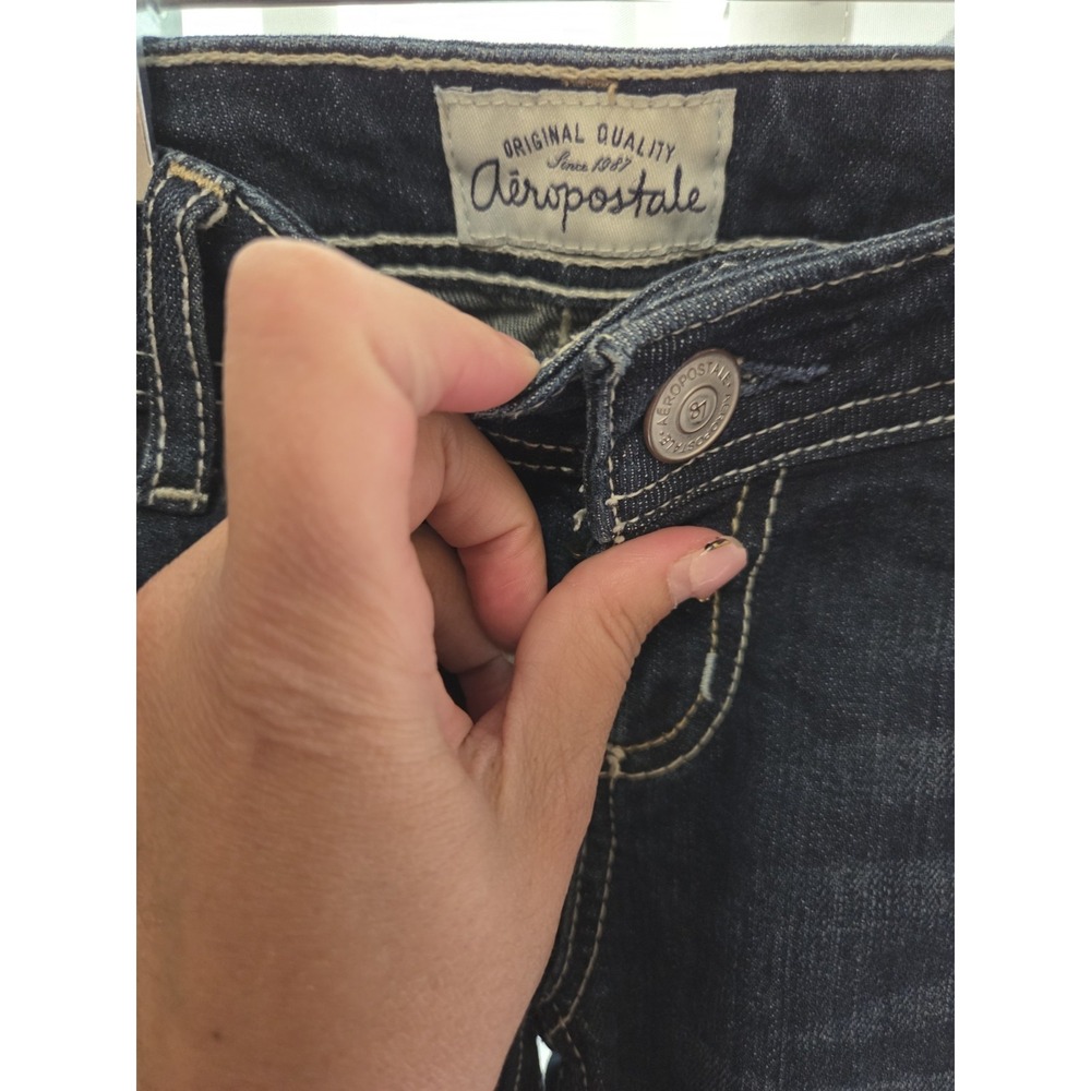 Aeropostale Chelsea Bootcut Denim Blue DARK Jeans - Women's Size 0 LONG Y2K